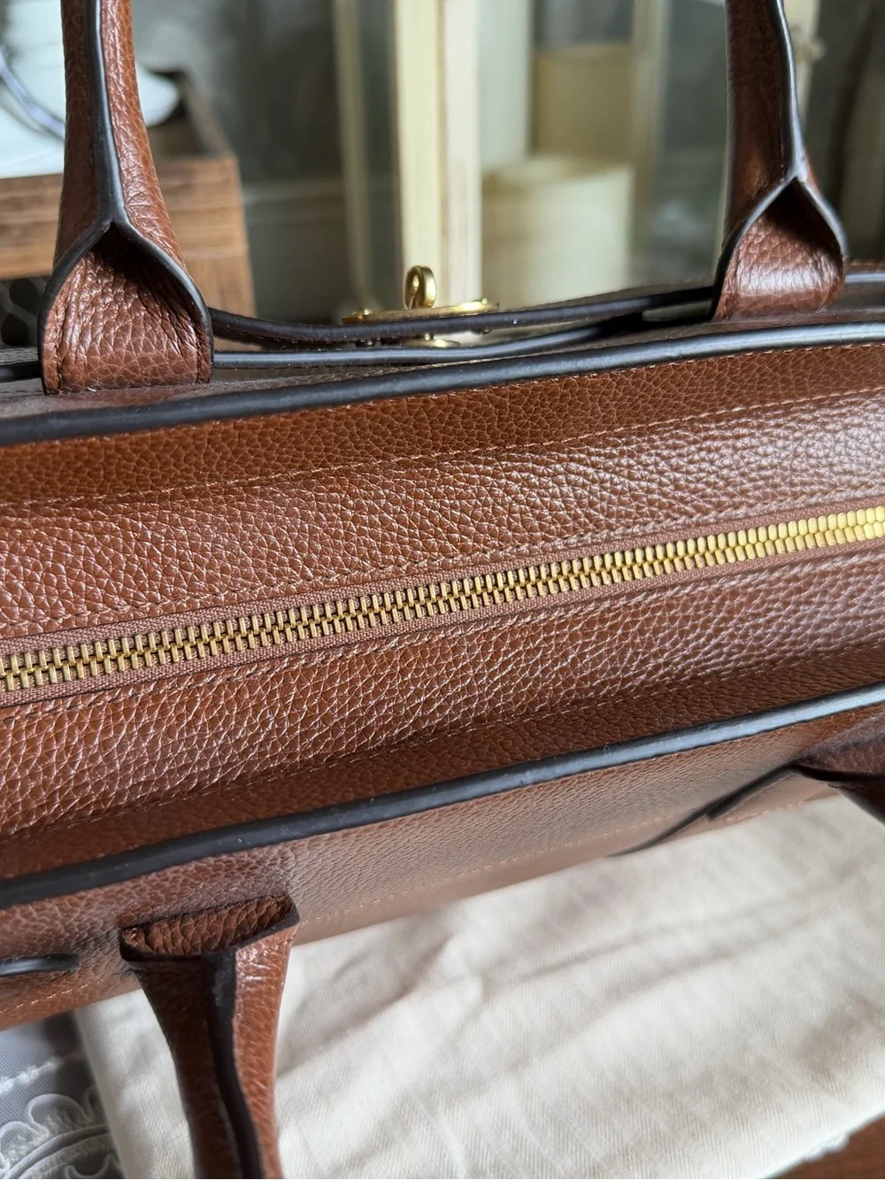 Mulberry Brown Pebbled Leather Small Bayswater Tote Purse